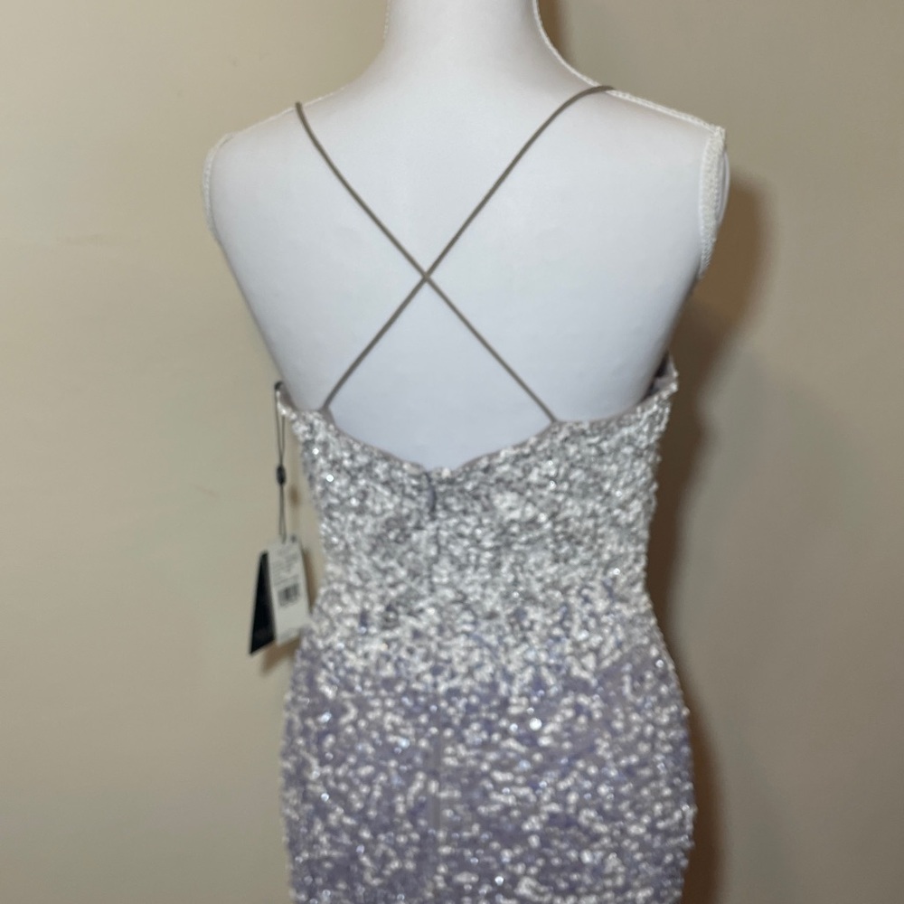 Silver Sequin Spaghetti Strap Dress